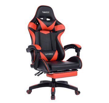 Крісло геймерське з підставкою для ніг Hanert G-Force Black/Red 78302 фото