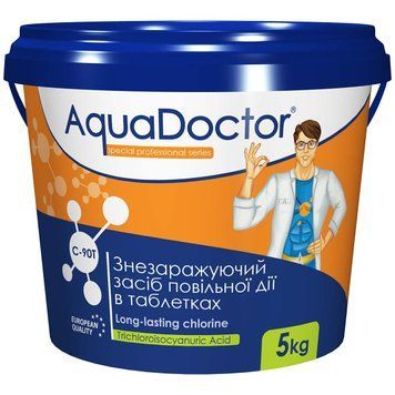 Хлор для басейну тривалої дії AquaDoctor C-90T 5кг 71116 фото