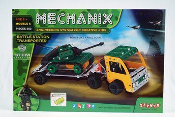 Металевий конструктор з електромотором "MECHANIX" Тягач (353елм/5мод) 01024 фото