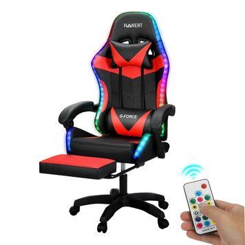 Крісло геймерське з підсвічуванням Hanert G-Force RED + RGB 78319 фото