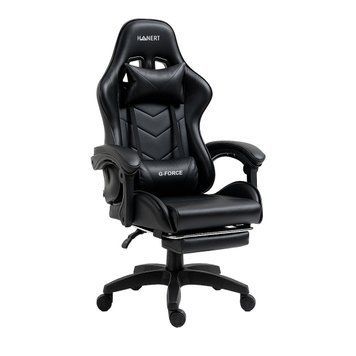 Крісло геймерське з підставкою для ніг Hanert G-Force Black 78324 фото